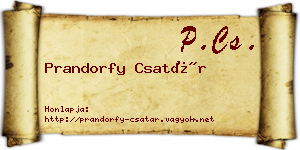 Prandorfy Csatár névjegykártya